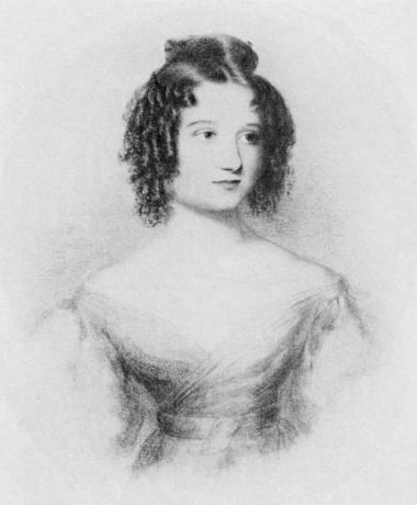 Rysunek 17-letniej Ady Byron (Augusta Ada King-Noel, hrabina Lovelace) córki Lorda Byrona.