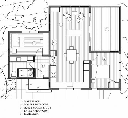 Mendocino County Cottage Signature Houseplan, 840 stóp kwadratowych, autor: Cathy Schwabe