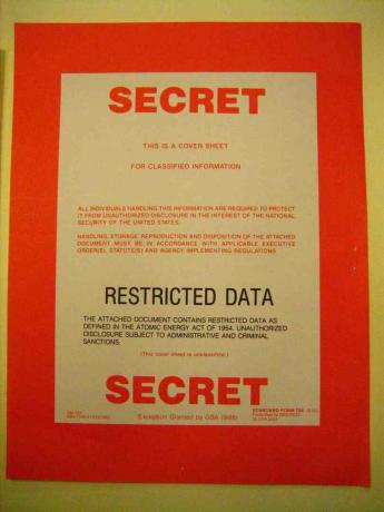 Arkusz tytułowy „Tajne dane zastrzeżone”.