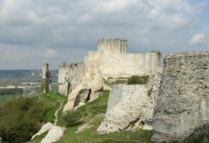 Chateau Gaillard w Normandii we Francji