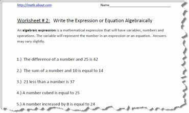 Arkusze wyrażeń algebraicznych # 2