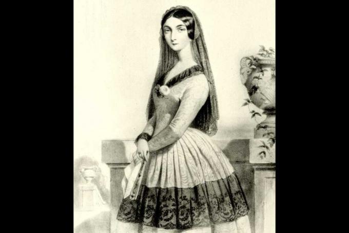 Lola Montez, litografia Alophe po portrecie Dartiguenave