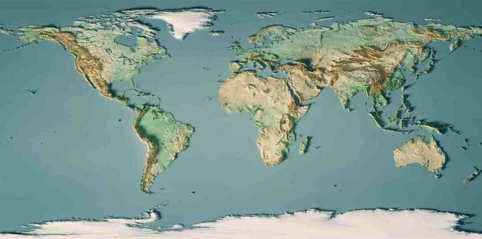 Mapa świata 3D Renderuj mapę topograficzną