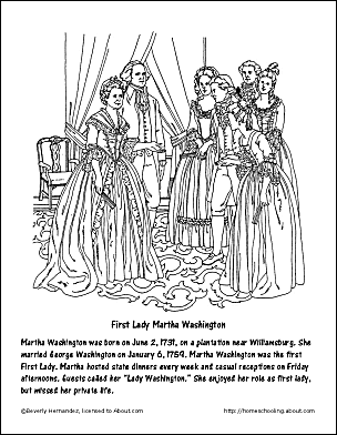 Kolorowanka Martha Washington