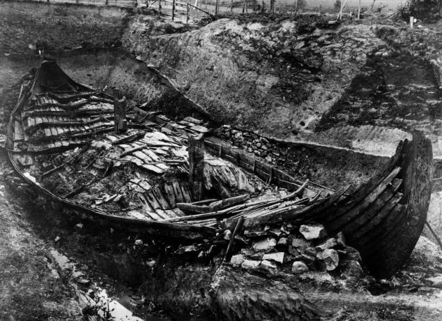 Oseberg Viking Ship Burial, 1904 Zdjęcie wykopaliskowe