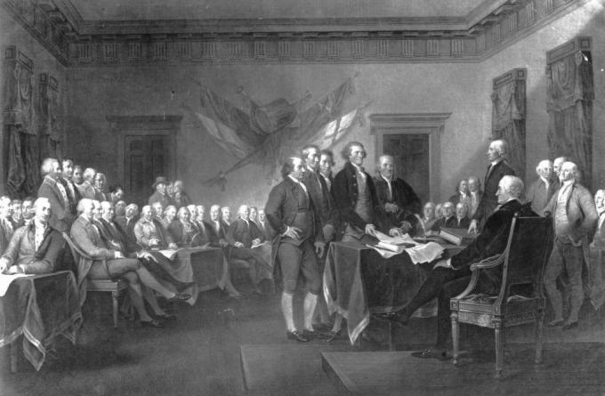 Pierwszy Kongres Kontynentalny odbywa się w Carpenter's Hall w Filadelfii w celu zdefiniowania praw Amerykanów i zorganizowania plan oporu wobec aktów przymusu nałożonych przez brytyjski parlament jako kara za herbatę bostońską Przyjęcie.