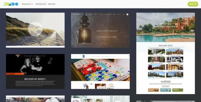 Zrzut ekranu Jimdo.com.