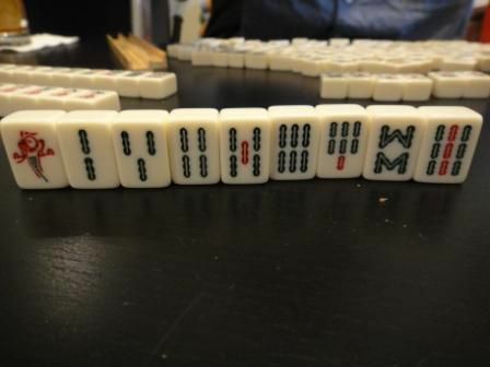 Bambusowy garnitur z zestawu płytek Mahjong.