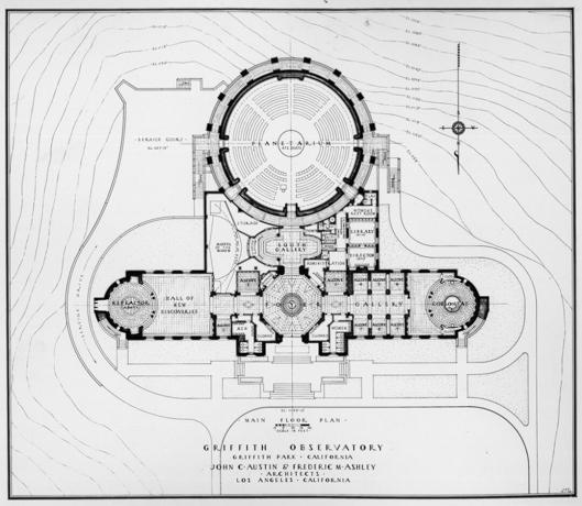 Plan piętra Obserwatorium Griffitha w 1933 r.